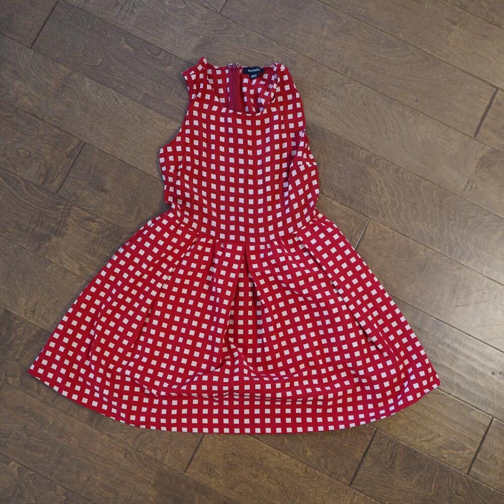 Max Co. Knee-Length Sleeveless Dress Red Plaid‎ Dress Size 2